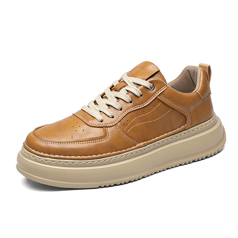 Men's Platform Lightweight Sports Retro Fashion Trendy Leather Shoes