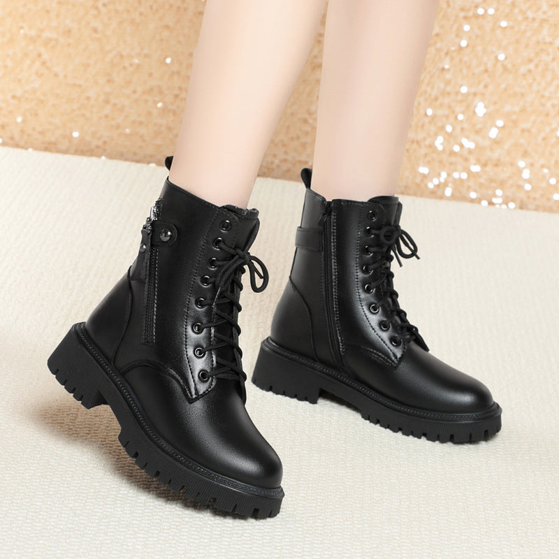 Women's Autumn Mid Platform Martin Booties Plus Boots