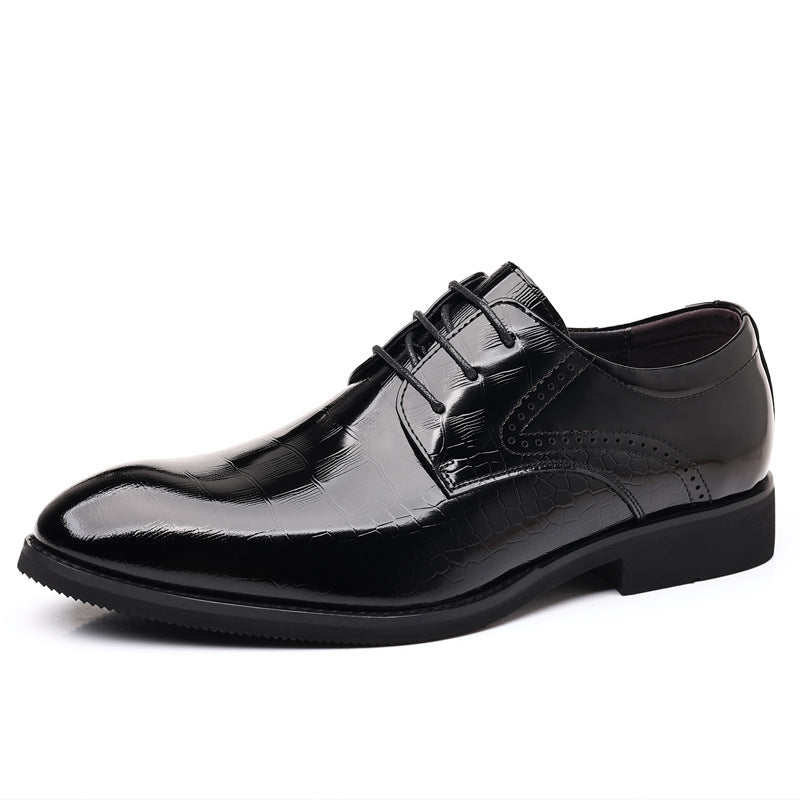 Men's Layer Cowhide Commuter Black British Genuine Leather Shoes