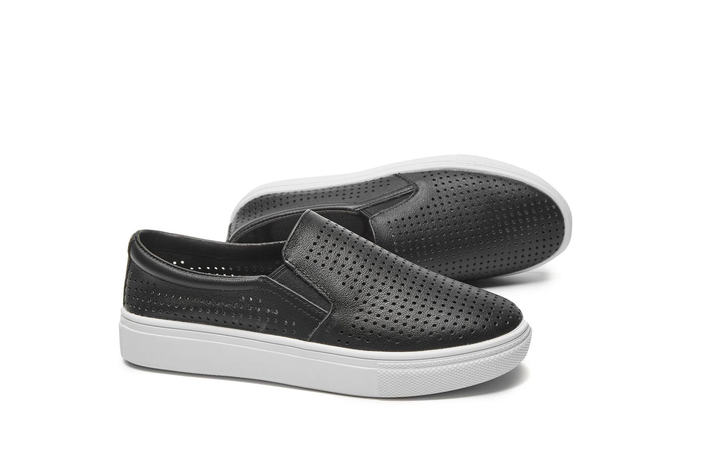 Women's & Men's Summer Breathable One Pedal White Hollowed Sneakers