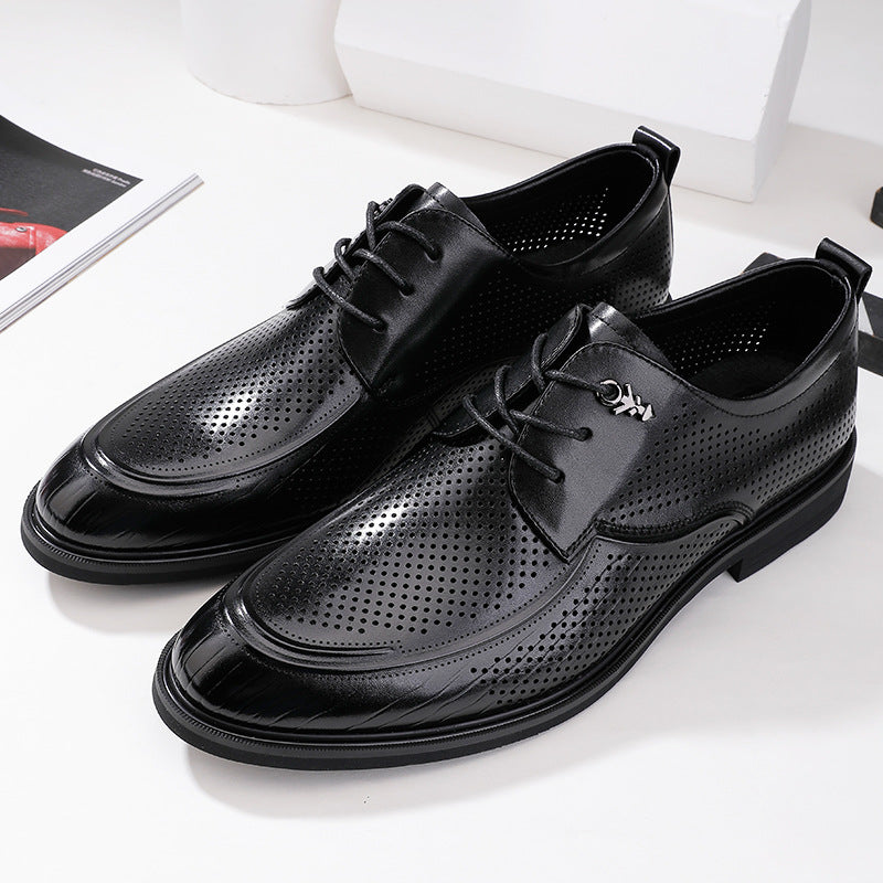 Men's Breathable Business Formal Wear Hollow Perforated Leather Shoes