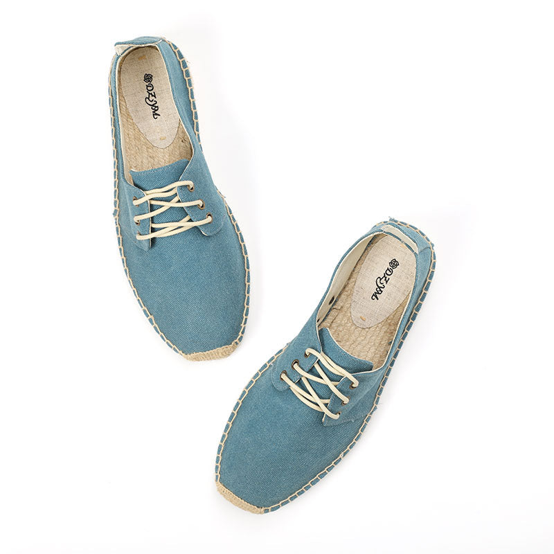 Men's Spring Breathable Lace Up Youthful Trendy Canvas Shoes