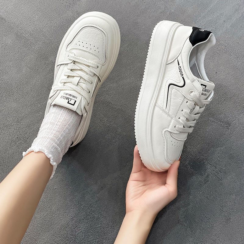 Women's White Autumn Small Size Breathable Skateboard Casual Shoes