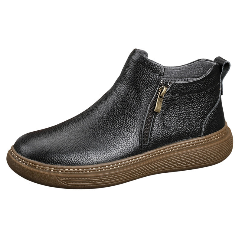 British Style With Veet Thick Bottom Boots