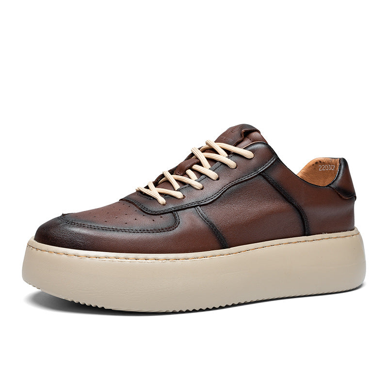 Men's Spring Lightweight Platform Board Genuine Fashion Sneakers
