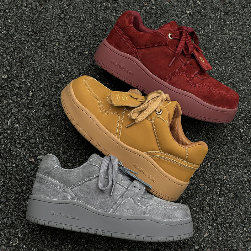 Women's & Men's Thick Sole Height Increasing Couple Niche Sneakers