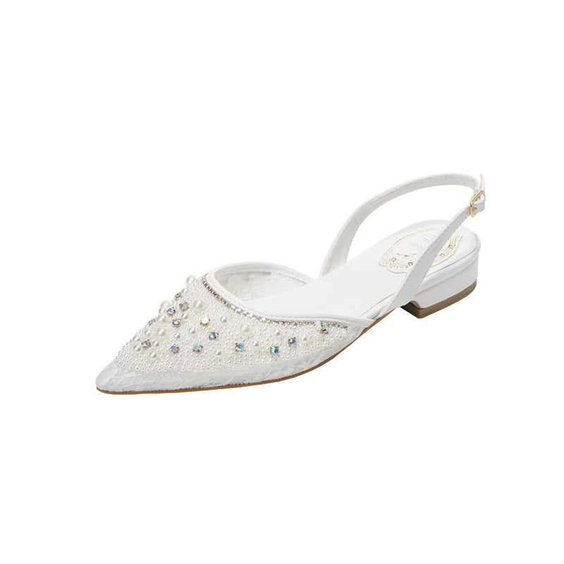 Women's Fairy Style Graceful Fashionable Pearl Sparkling Sandals