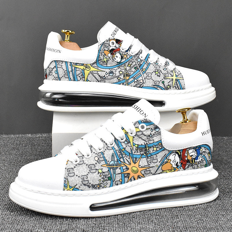 Men's Spring Breathable Trendy Korean Style Cowhide Casual Shoes