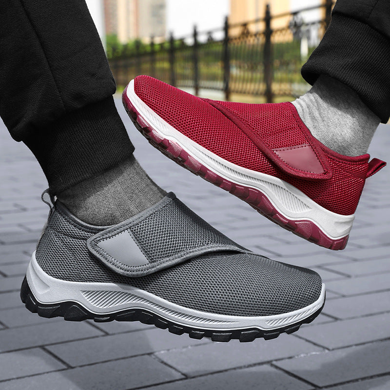 Women's Autumn Mesh Breathable Velcro Mom Pumps Casual Shoes