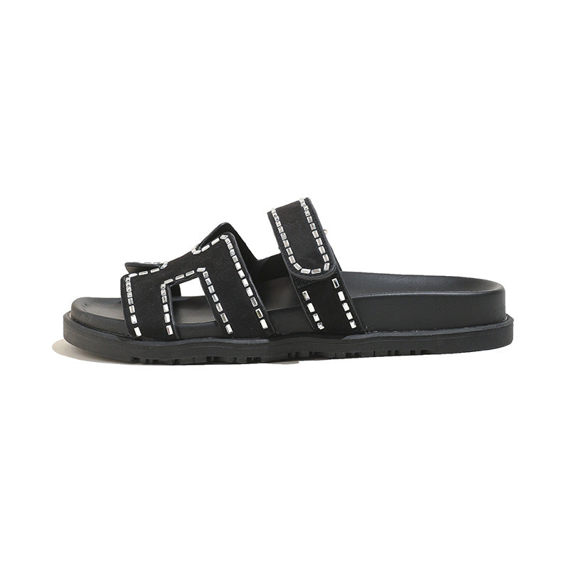Women's Second Uncle Color Velcro Thick Bottom Sandals