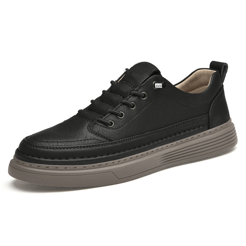 Flat Cowhide Retro Sports Spring Plus Sneakers