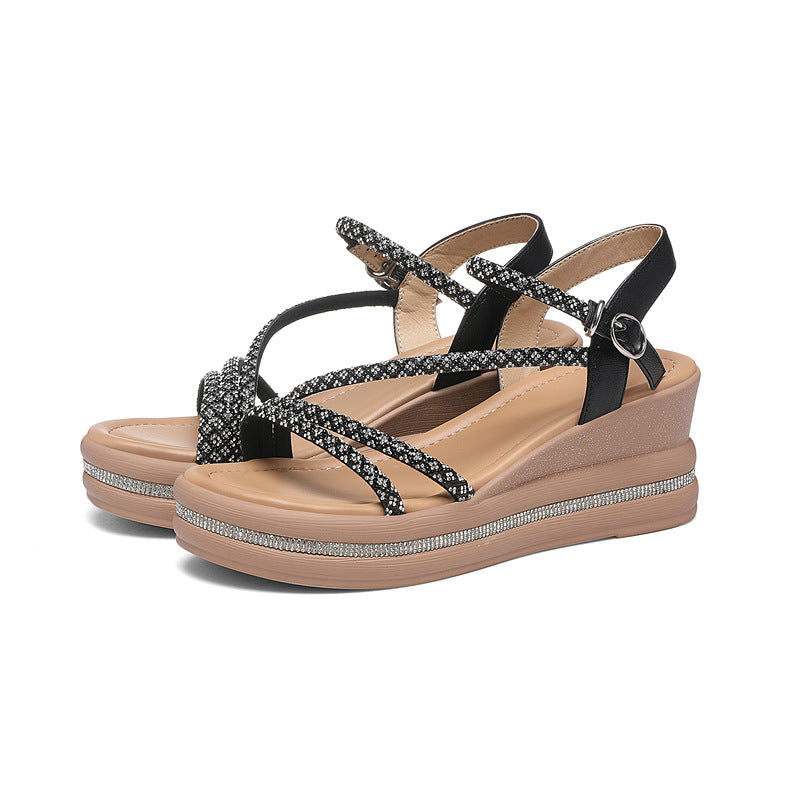 Women's Style Summer Mid For Thick Bottom Outdoors Sandals