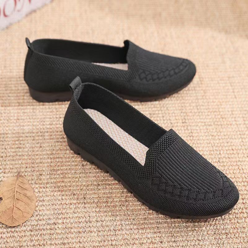 Women's Cloth Breathable Mesh Flat Mom Shallow Casual Shoes