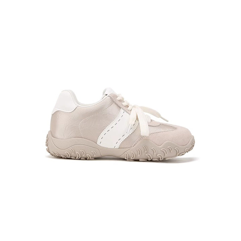 Women's Insole Mercerized Crescent Pearl Lace Sports Sneakers
