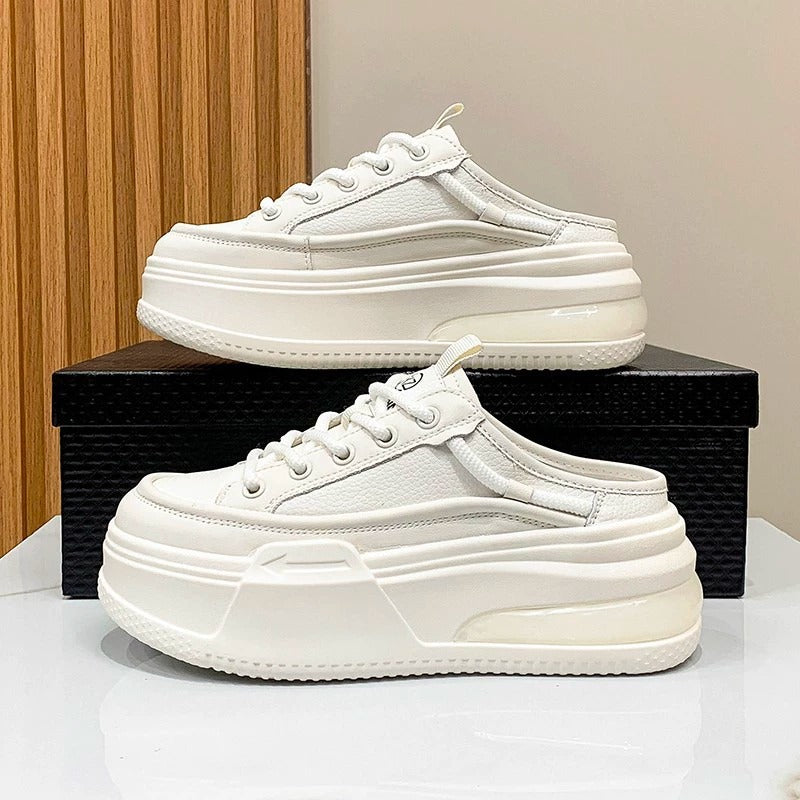 Women's Closed Toe Half Outdoor Lazy Platform Slippers