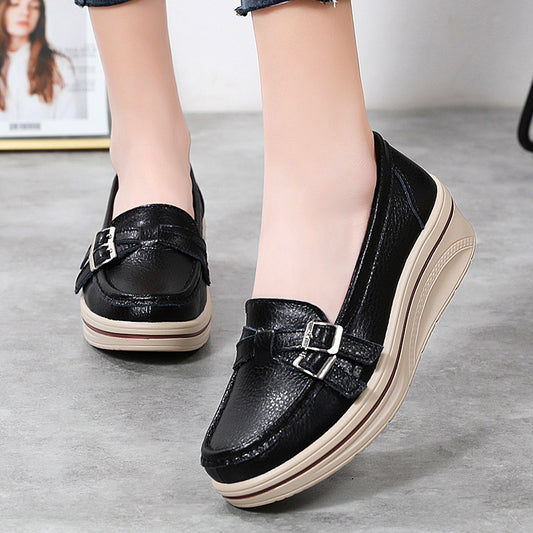 Women's Wedge Plus Size Slip-on Single-layer Round Casual Shoes