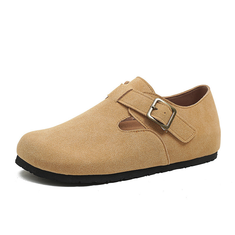 Women's Good Version Round Toe Cap Buckle Slippers
