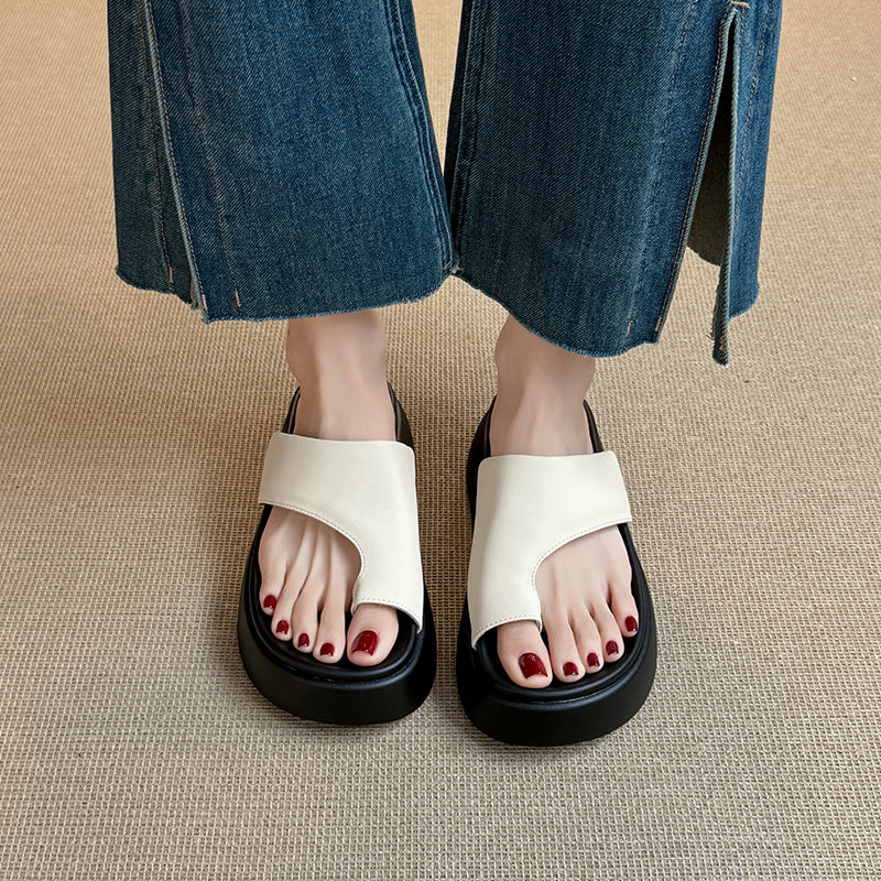 Women's Toe Ring Summer Wear Authentic Comfortable Soft Platform Slippers