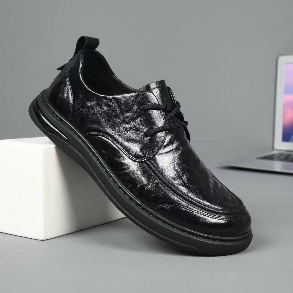 Men's Autumn First Layer Cowhide Business Platform Men's Shoes