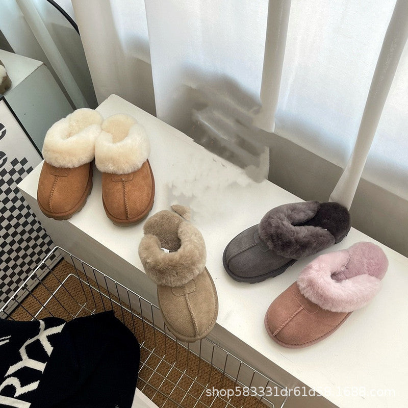 Women's Fur Integrated Bo Bottom Star Snow Boots