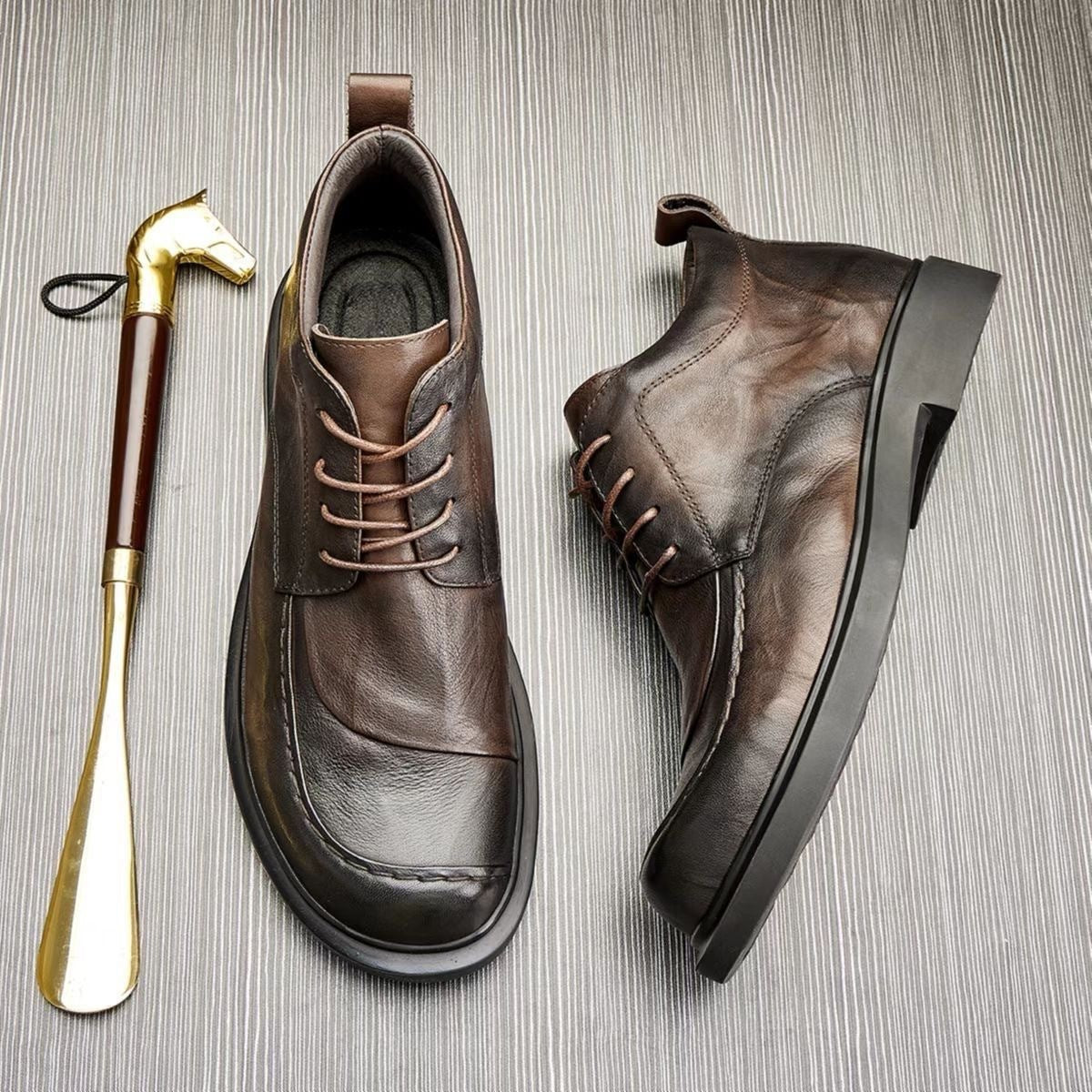 Men's Martin Autumn Thick Bottom Trendy Retro Leather Shoes
