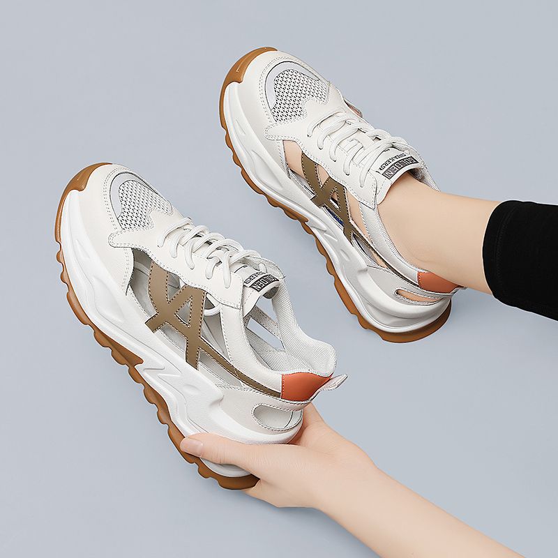 Women's Summer Hollow Breathable Platform Soft Bottom Sneakers