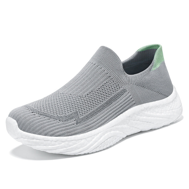 Women's & Men's Autumn Flying Woven Polyurethane Lightweight Slip-on Casual Shoes