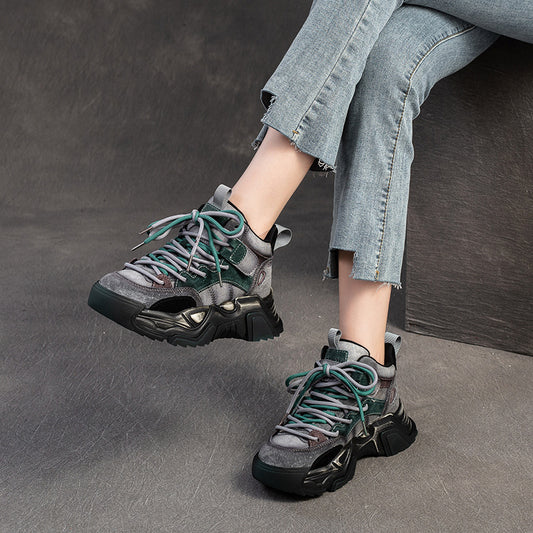 Women's Color Matching Vintage Daddy Sports Style Casual Shoes