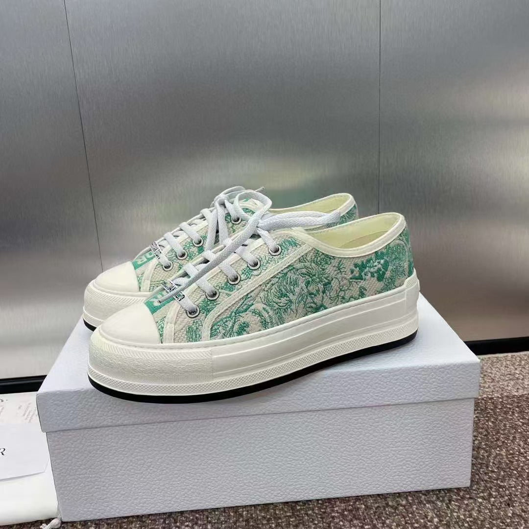 Women's Color Embroidered Platform White Fashionable Comfortable Versatile Casual Shoes