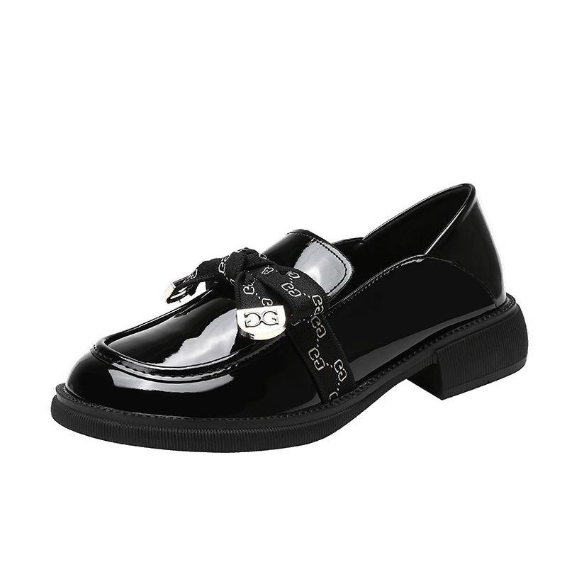 Women's Z Platform Patent Pumps Slip-on British Loafers