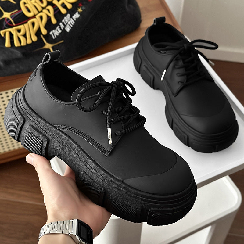 Men's Derby Platform Autumn Big Head Youth Leather Shoes