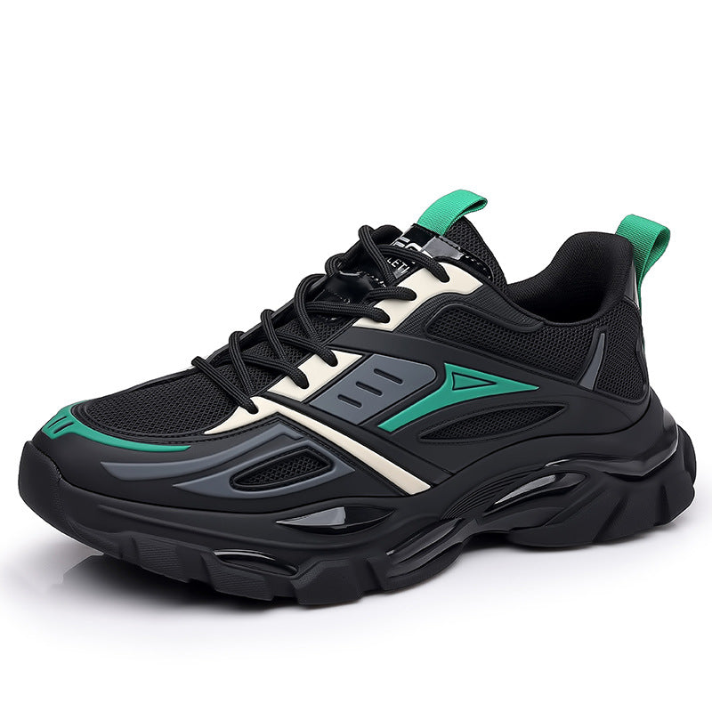 Men's Increasing Insole Black Thick Bottom Breathable Sneakers