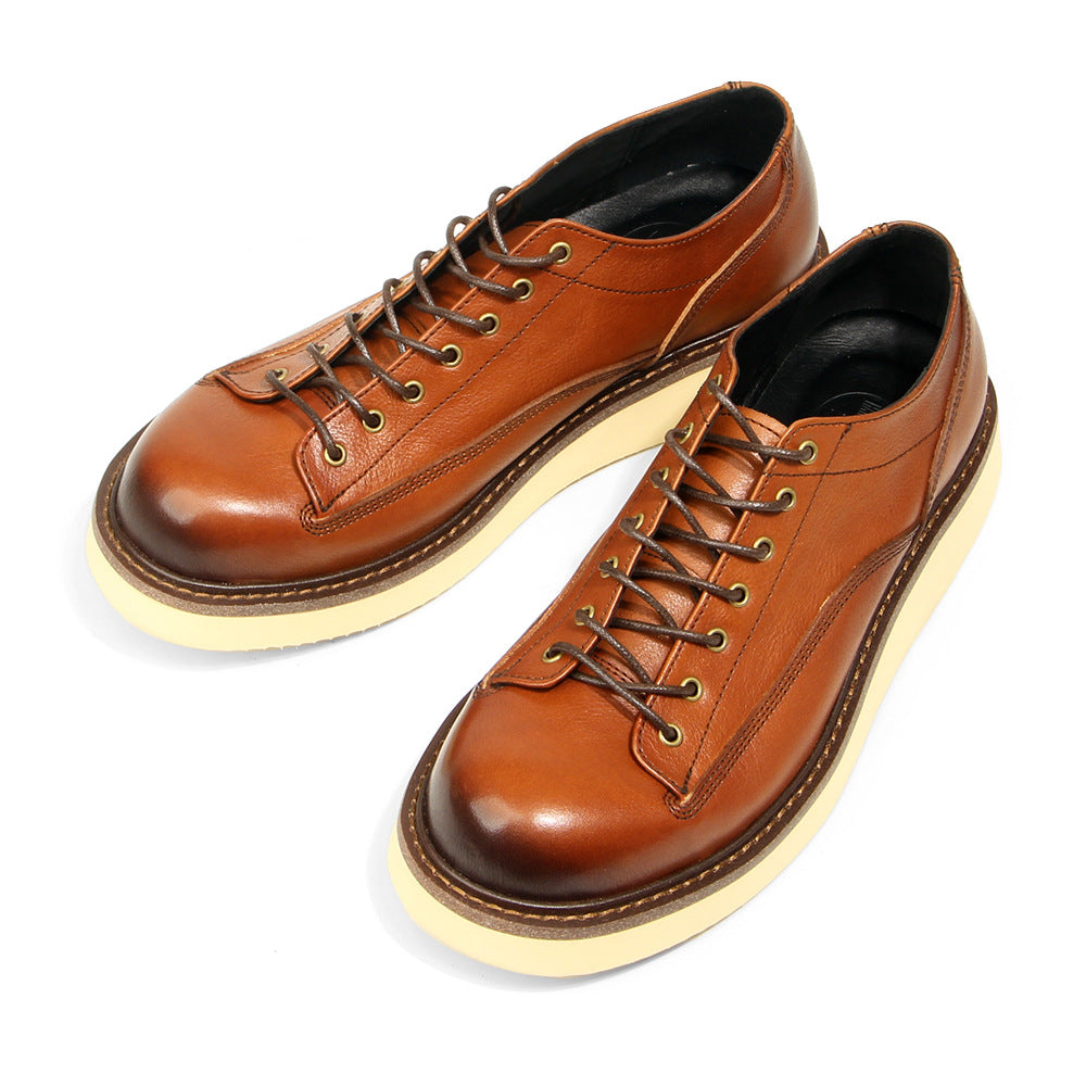 Men's Vintage Board Thick Bottom Short Face Casual Shoes