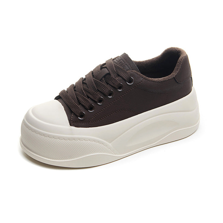 Women's Super Light White Fleece Platform Flat Men's Shoes