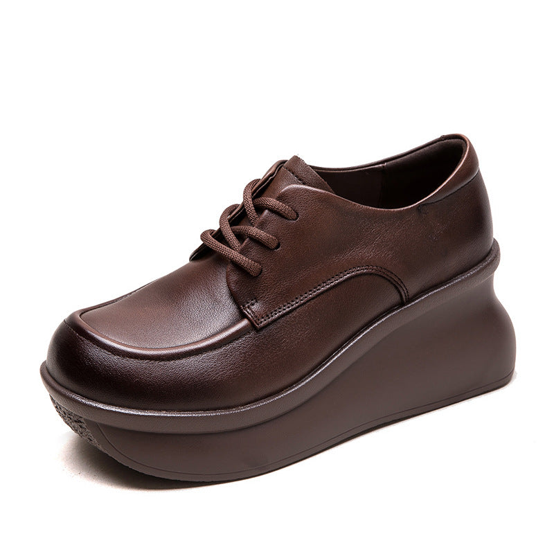 Women's & Men's Shu Wedge Retro Style Simple Top Loafers