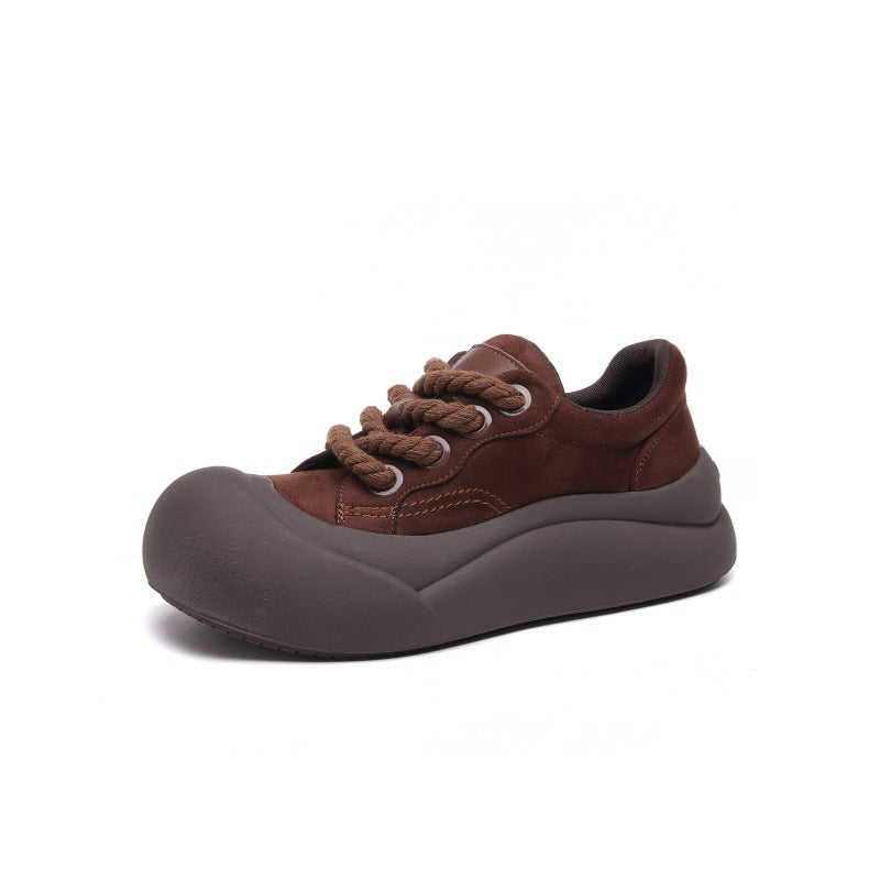 Women's Cute Niche Platform Bread Retro Big Sneakers