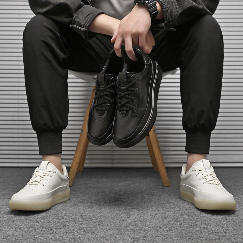 Men's Layer Cowhide Easy Wear Soft Breathable Sports Sneakers