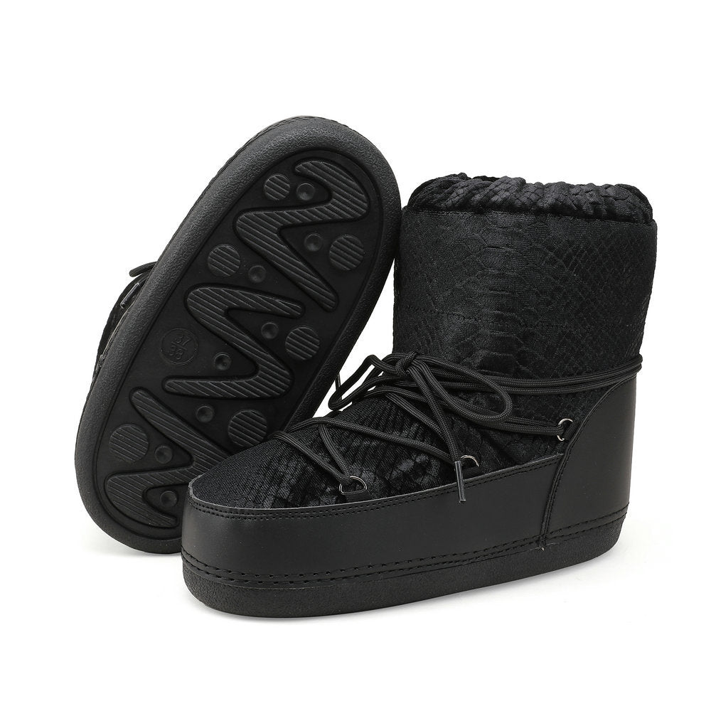 Space Plus Size Winter Skiing Moon Thickened Women's Shoes