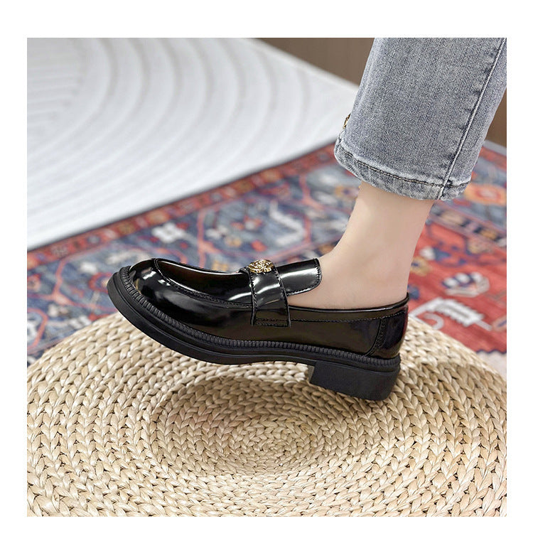 Women's Grape Mom Camellia Platform Round Head Loafers