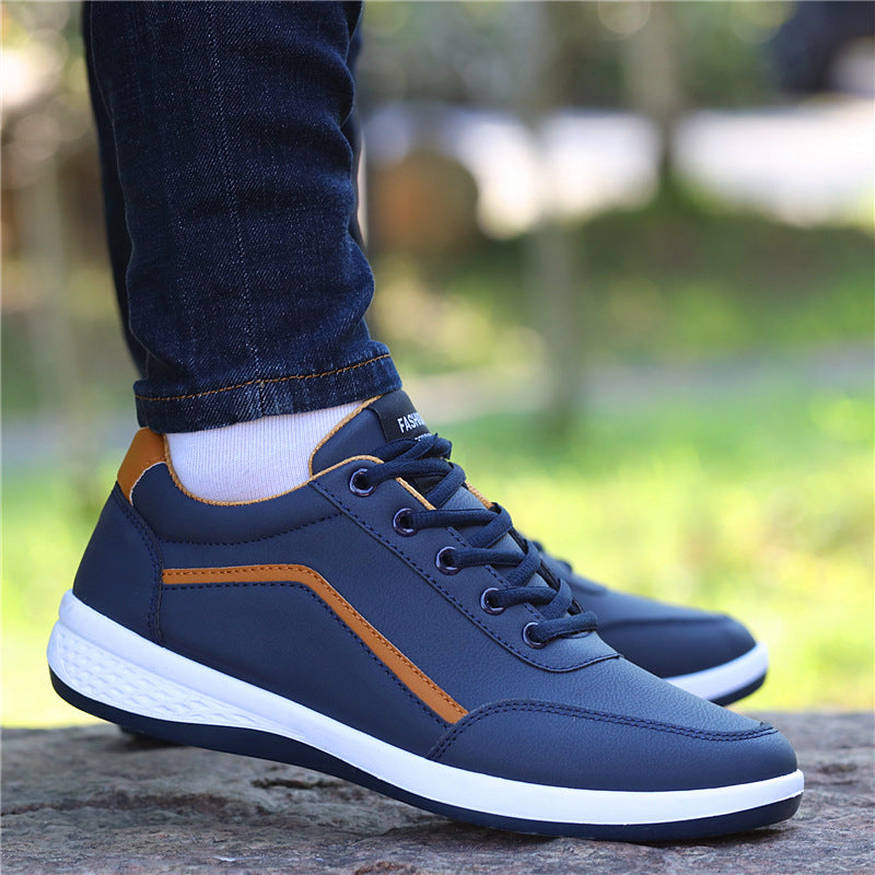 Men's Spring Breathable Trendy Sports Easy Wear Leather Shoes
