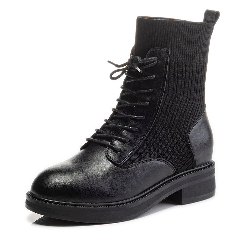 Women's Martin Autumn Thick Bootie Socks Platform Boots