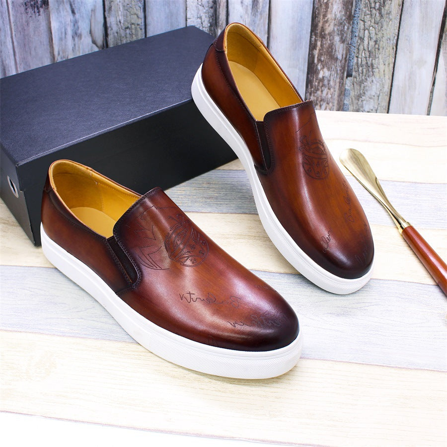 Men's Trendy Authentic Comfortable Flat Slip-on Everyday Leather Shoes