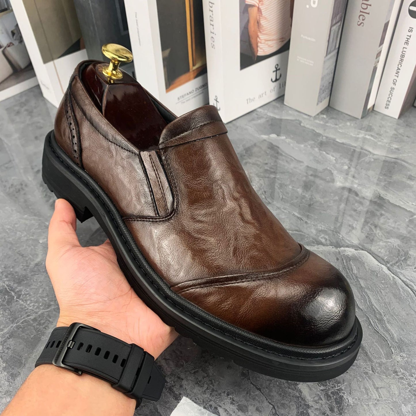Men's Soft Bottom Slip-on Formal Wear Business Leather Shoes