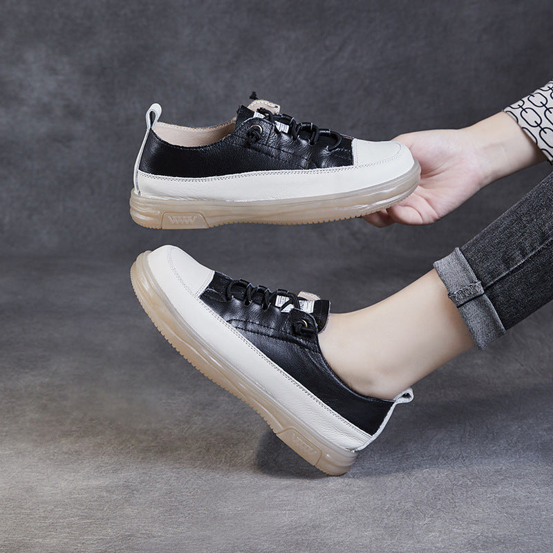 Women's Bottom Light White Summer Maternity Cowhide Casual Shoes
