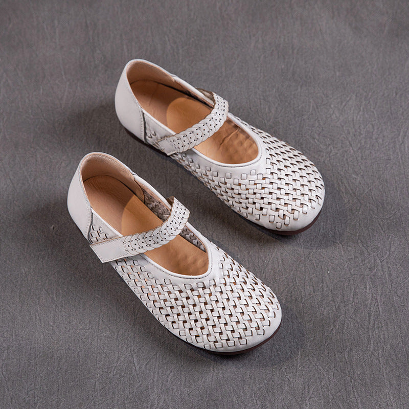 Women's Mother's Summer Hollow Hole Flat Vintage Sandals