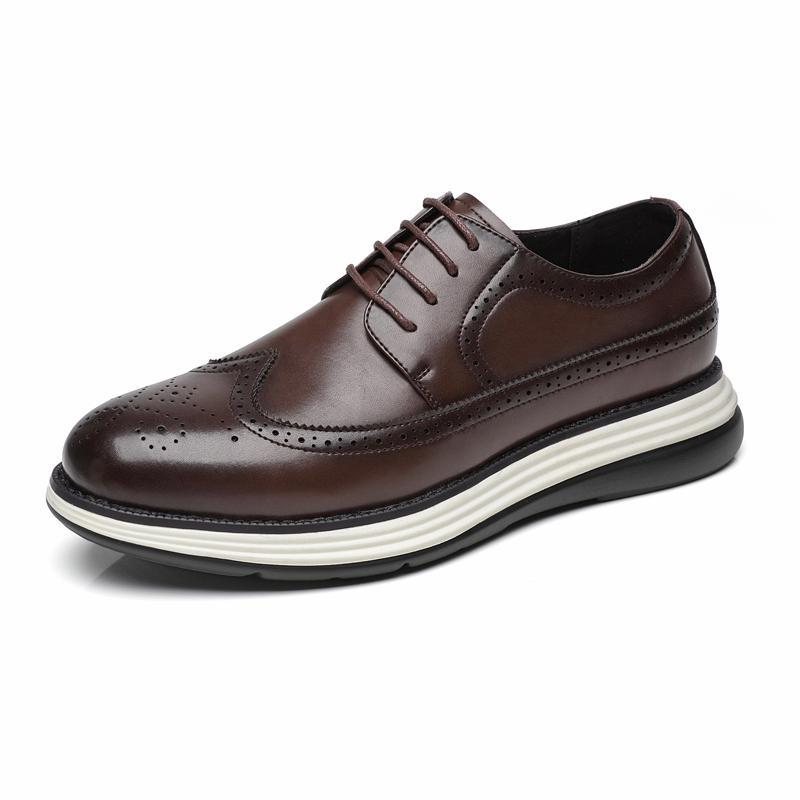 Men's Fashionable Four High-quality Platform Comfortable Men's Business Leather Shoes