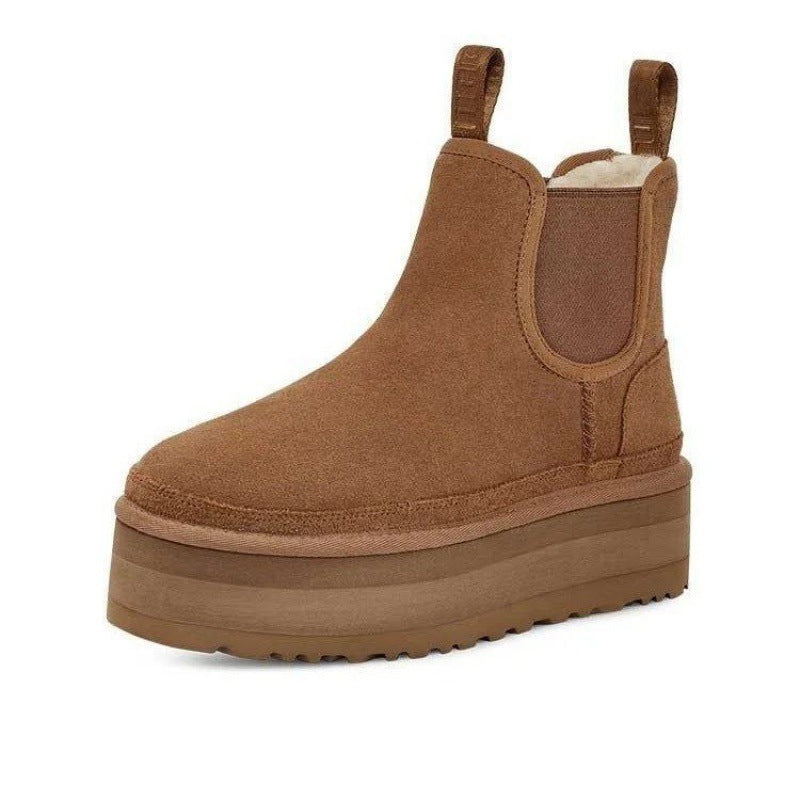 Women's Face Short Thick-soled Muffin Fleece-lined Thick Women's Shoes