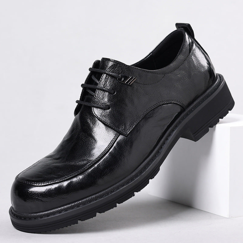 Men's England Style Fashion Thick-soled Commuter Trendy Leather Shoes