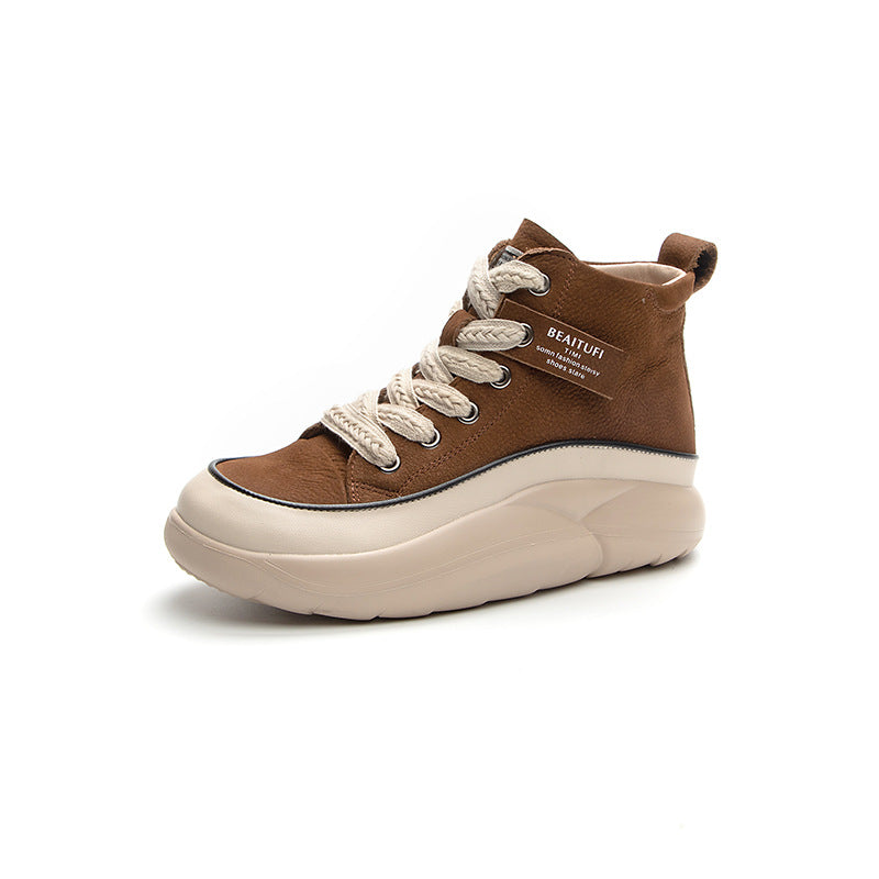 Women's Autumn Single-layer Ankle Top Layer Cowhide Boots