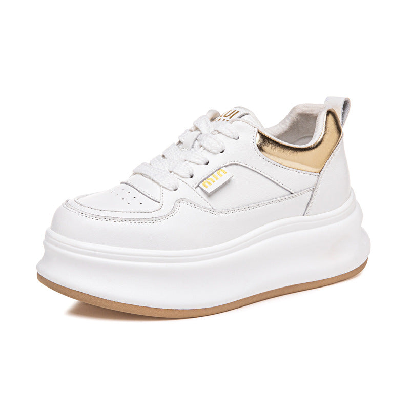 Women's Autumn Genuine Platform Inner Height Increasing Casual Shoes
